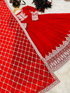 8986 Red Faux Georgette Anarkali Readymade Suits Catalog